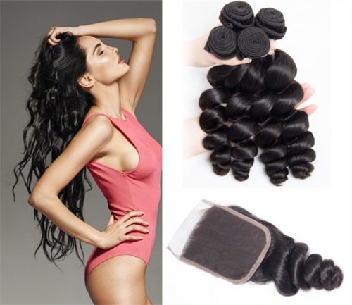 FashionPlus Brazilian Body Wave Hair 3 Bundles With Closure High Quality Brazilian Virgin Hair Wavy Human Hair Bundles With Closure