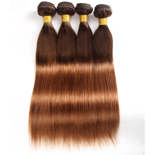 Fashionplus Hair 9A Grade Good Quality 4 Bundles Tone 4/30 Ombre Peruvian Straight Human Hair Extension