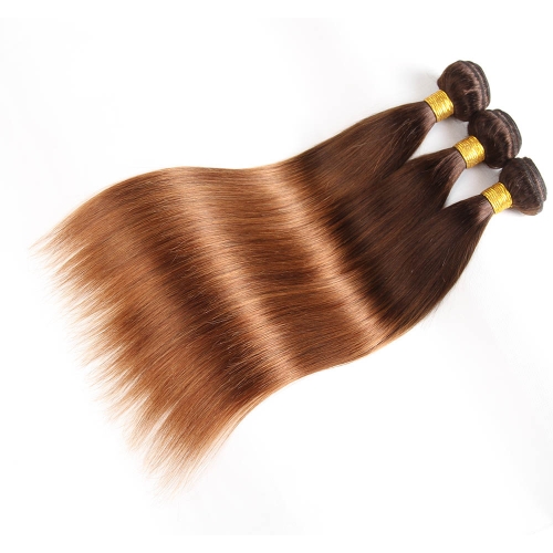 Fashionplus Hair 9A Grade 3 Bundles Straight Brazilian Human Hair Tone T4/30 Ombre Hair Weave