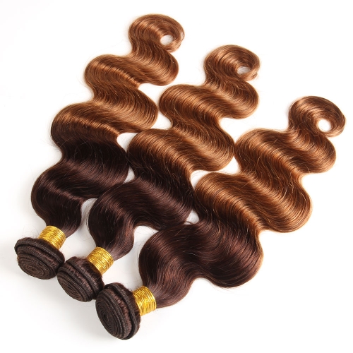 Fashionplus Hair 9A Grade Ombre Peruvian Virgin Hair 3 bundles Body Wave Human Hair Three 4/30 Two Ombre Hair Weave Weft