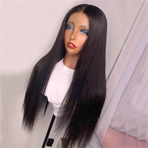 FashionPlus Long Virgin Malaysian Straight Lace Closure Wig  10~26 Inches Unprocessed Raw Virgin Human Hair Wigs