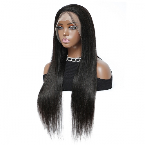 FashionPlus Affordable Glueless Malaysian Straight Hair Lace Front Wigs Pre Plucked Hairline with Baby Hair
