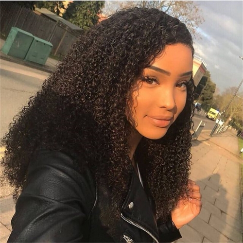 FashionPlus Hair Best Selling Pre-Plucked Kinky Curly Virgin Human Hair Full Lace Wigs 