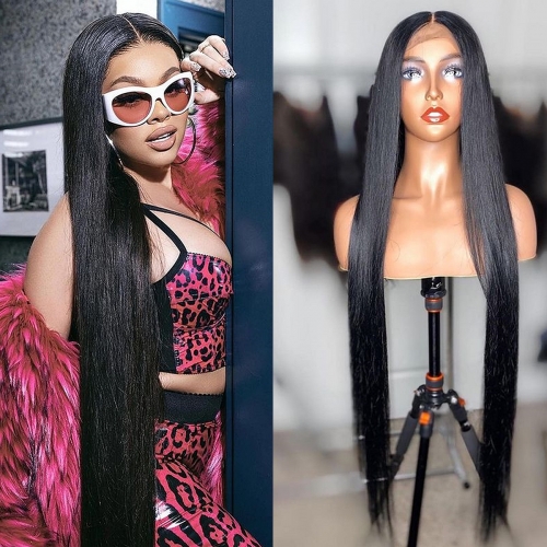 FashionPlus Hight Quality Straight Brazilian hair Full Lace Wig Pre Plucked With Baby Hair