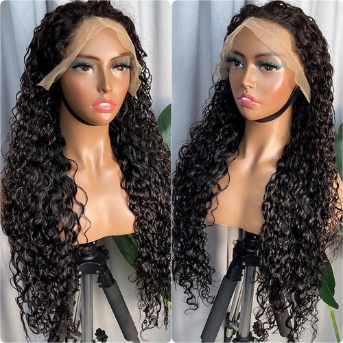 Fashion Plus  Water Wave 13x4 Lace Front Human Hair Wigs Virgin Brazilian Hiar Glueless Frontal Wigs