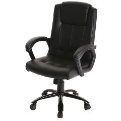 Black PU Leather Ergonomic Office Executive Computer Desk Task Office Chair T30