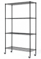 Black/Chrome Commercial 4 Tier Shelf AdjustableSteel Wire Metal Shelving Rack774