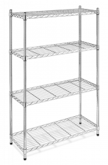 Black/Chrome Storage Rack 4-Tier Organizer Kitchen Shelving Steel Wire Shelves