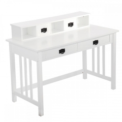 White Writing Contemporary Desk Home Office Furniture Wood Drawers Storage 29