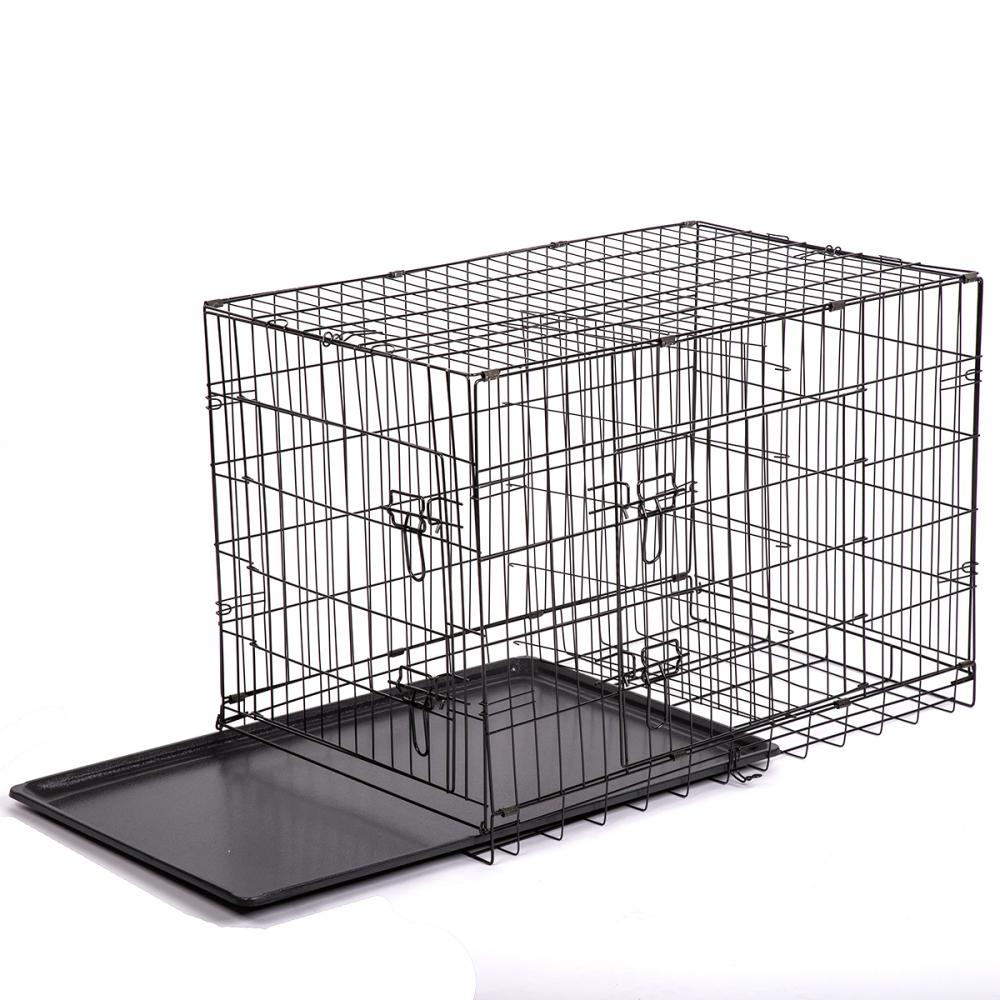 48/42/36/30/24 Pet Kennel Cat Dog Folding Crate Wire Metal Cage W/Divider 