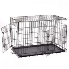 48"/42"/36"/30"/24" Pet Kennel Cat Dog Folding Crate Wire Metal Cage W/Divider