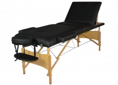 Black 3 Section Portable Massage Table Facial SPA Bed Tattoo w/Carry Case T3