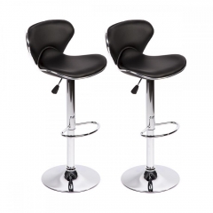 SET of 2 Bar Stools PU Leather Modern Hydraulic Swivel Dinning Chair