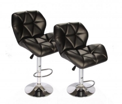 New SET of (2) Bar Stools Leather Hydraulic Swivel Dinning Chair Barstools B01