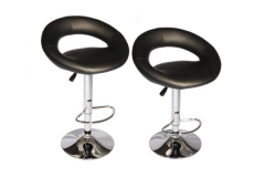 Modern Adjustable Synthetic Leather Swivel Bar Stools Chairs B02-Sets of 2