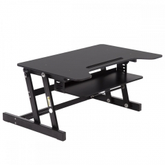 Black Desktop Standing Desk Adjustable Height Sit Stand Workstation Riser L80