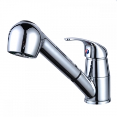 New Pull-Out Swivel Handle Kitchen Sink Faucet Spout Spray Mixer Tap H35