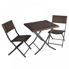 3-Piece Table And Chairs Patio Deck Outdoor Bistro Cafe Furniture Wicker Set