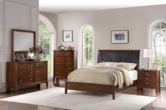 Bedroom Set Featuring French Style Sleigh Platform Bed and Matching Case Goods