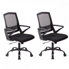 Black 2 PCS Mesh Computer Office Desk Midback Task Chair WMetal Base M18