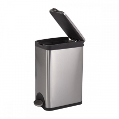 BestOffice 4 Gallon/ 15L Step Stainless-Steel Trash Can Kitchen S15