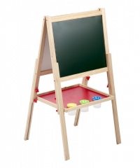 2 In 1 Kids Standing Art Easel Wooden Chalk Drawing Board Double Side 46