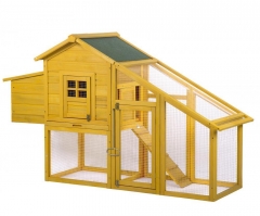 Wooden Chicken Coop House Poultry Pet Cage Backyard Nest Box w/Run Yard 75