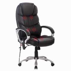 Massage Chair Ergonomic Office Chair Desk PU Leather Computer Chair Task Rolling Swivel Adjustable Stool Executive Chair with Lumbar Support Armrest f