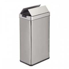 Automatic Touch-Free Sensor Trash Can Side-by-Side Door Stainless Steel 18S
