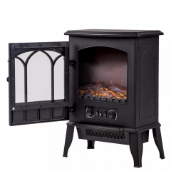 750W/1500W Standing Electric Fireplace Heat Log Flame Stove Portable FP22