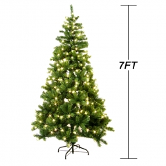 7FT fireproofing Premium Hinged Artificial Christmas Tree W/350 clear Lights