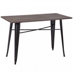 24"*47" Metal Indoor-Outdoor Resturant Dining Table Wooden Coffee Table 1206