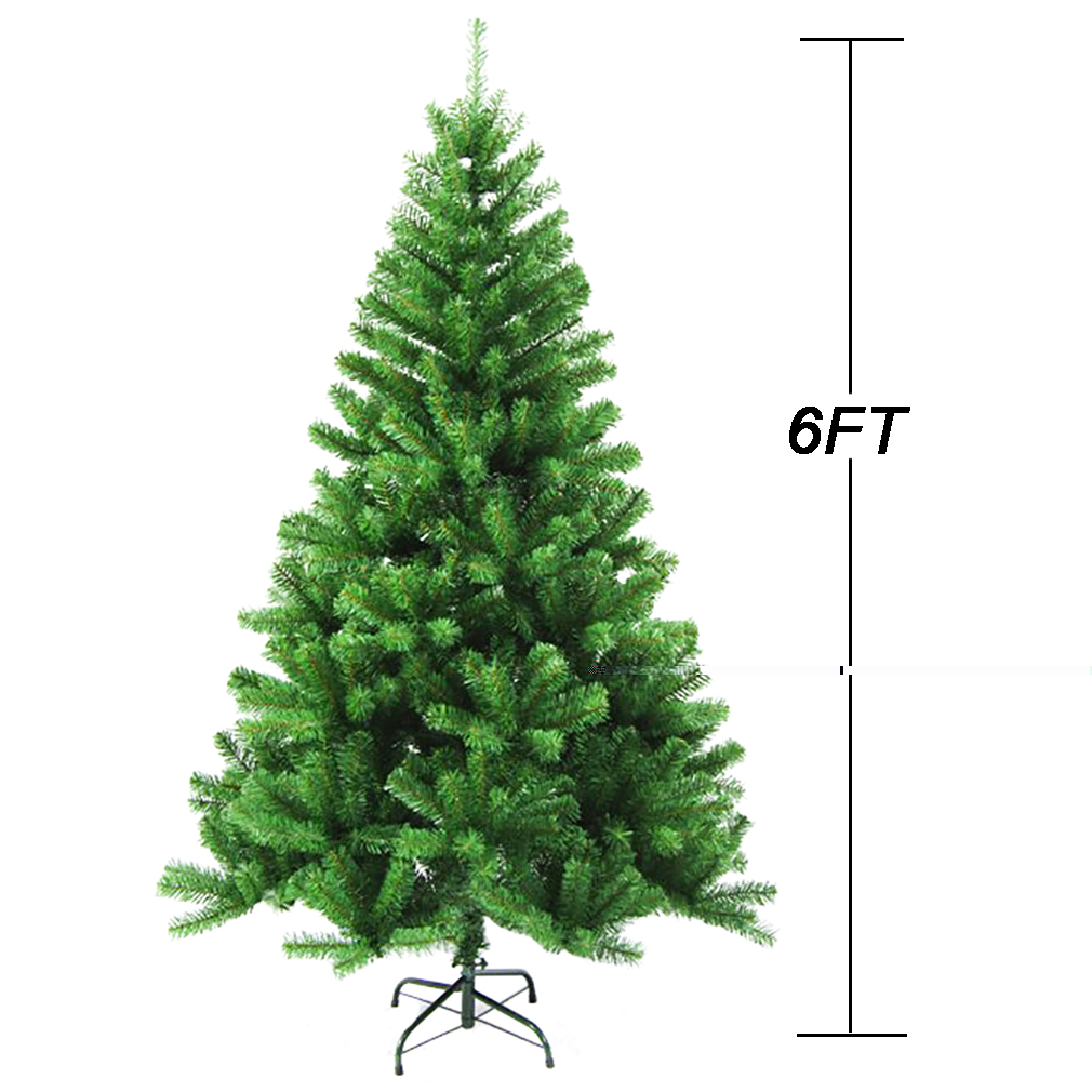 6FT Artificial Christmas Tree with Solid Metal Legs 580 Tips Full Tree