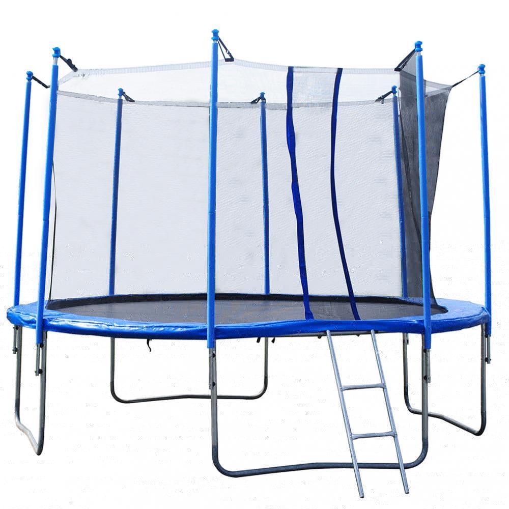 14FT Round Trampoline with Enclosure, Net W/ Spring Pad Ladder
