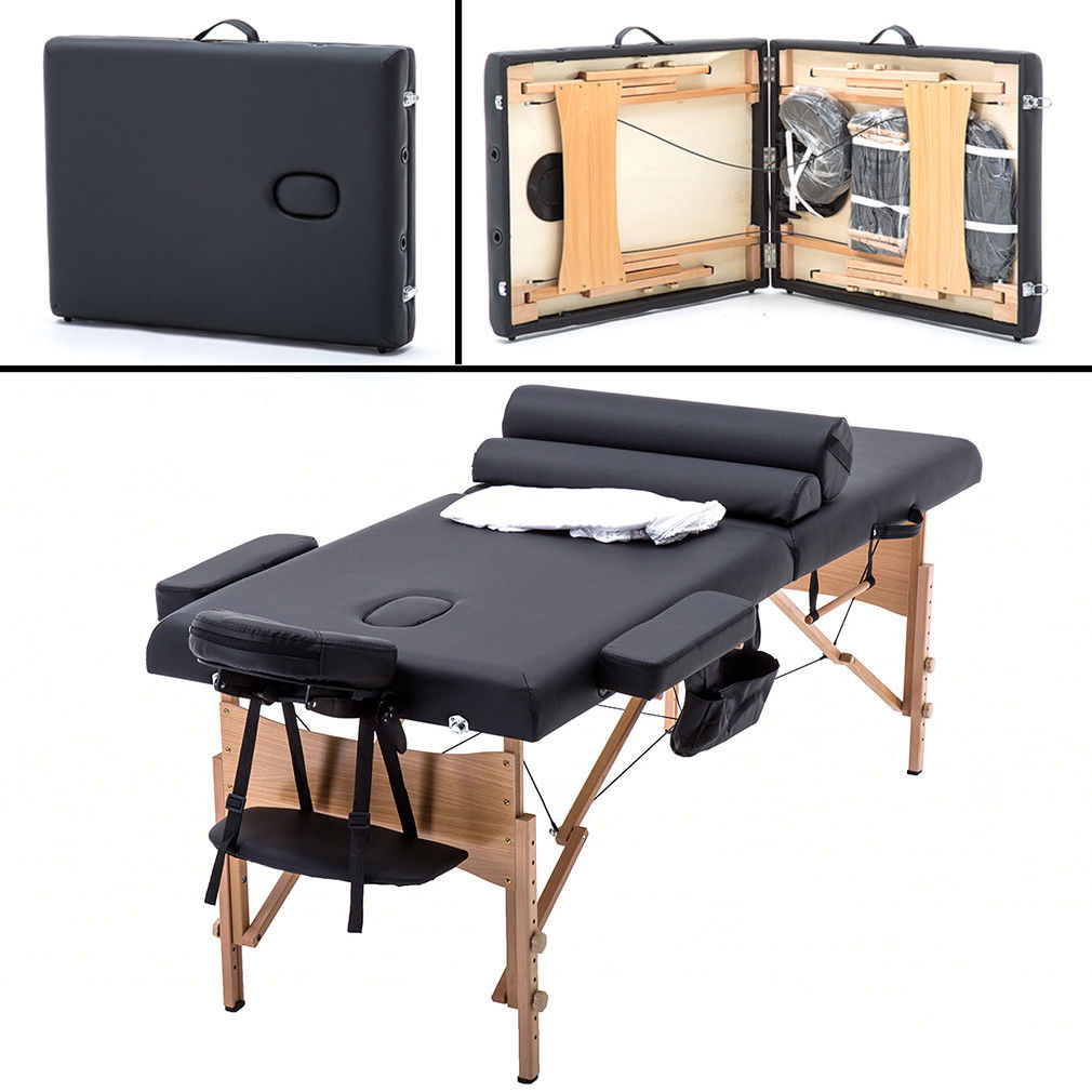 BestMassage 2 Fold Portable Massage Table w/Free Carry Case Facial Spa Bed TSF2