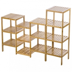 Bamboo Storage Shelf Rack Plant Display Stand 13-Tier Rack Unit 1270