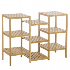 Bamboo Storage Shelf Rack Plant Display Stand 9-Tier Rack Unit 945