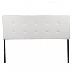 Upholstered Tufted Vinyl Headboard King Size, White K31