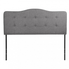 Modern Contemporary Fabric Upholstered Headboard, Queen Size Gray Q57