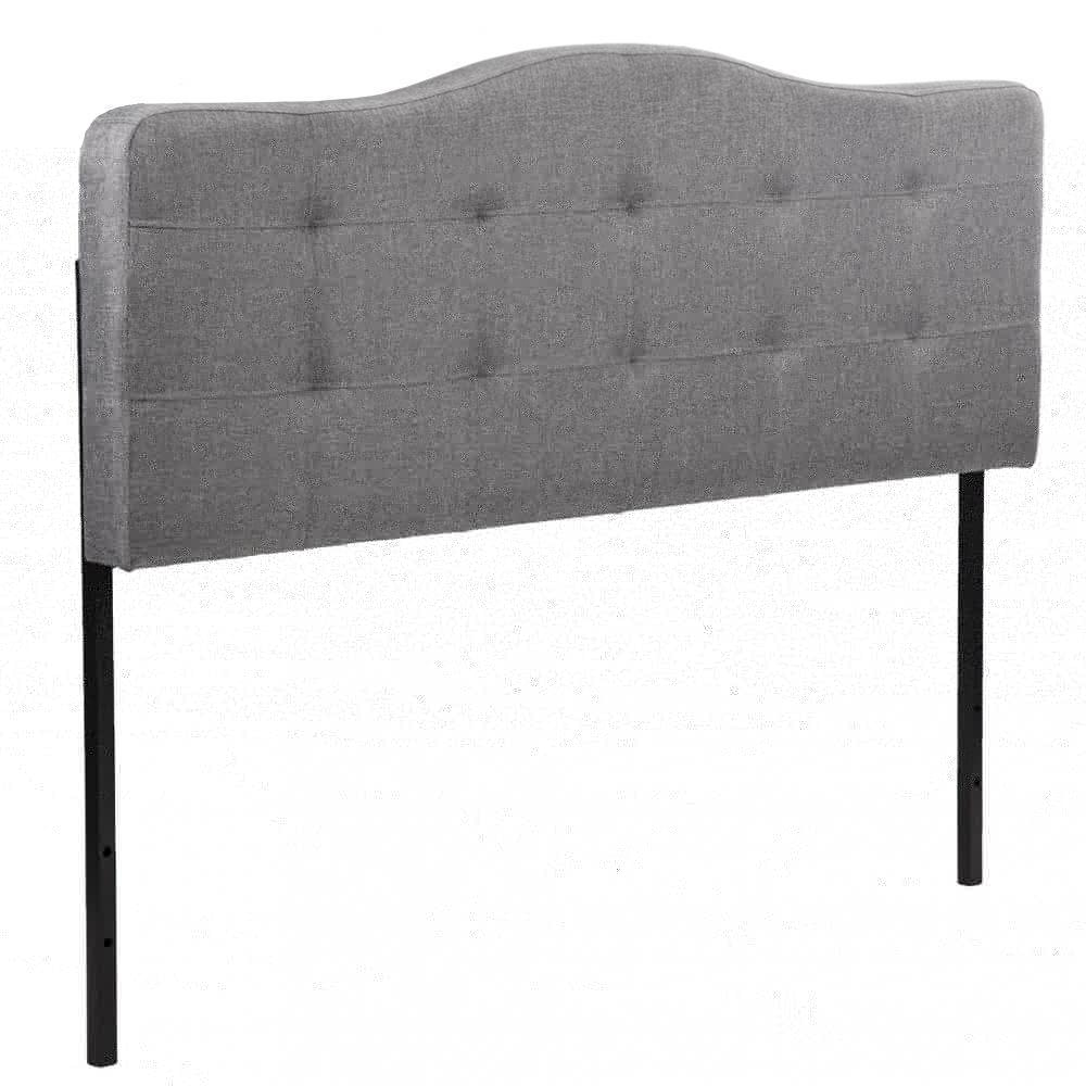 Modern Contemporary Fabric Upholstered Headboard, King Size Gray K64