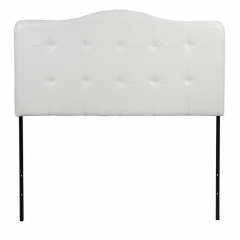 Modern Contemporary Full Vinyl Upholstered Headboard, White F44