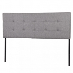 Upholstered Tufted Fabric Headboard King Size In Gray K42