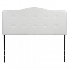 Modern Contemporary Queen Vinyl Upholstered Headboard, White Q46