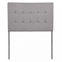 Upholstered Tufted Fabric Headboard Twin Size In Gray T26