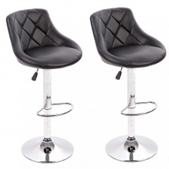 PU Leather Bar Stools Modern Swivel Dinning Kitchen Chair, Set Of 2, B52