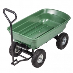 Heavy Duty Poly Garden Utility Yard Dump Cart Garden Cart Wheel Barrow 91