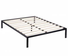New King Size Wooden Slat Edge Platform Metal Bed Frame Mattress Foundation