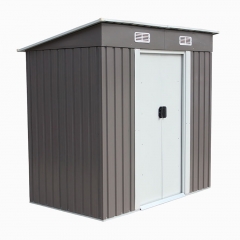 New 4'×6' Outdoor Steel Metal Garden Storage Shed Tool House W/ Sliding Door