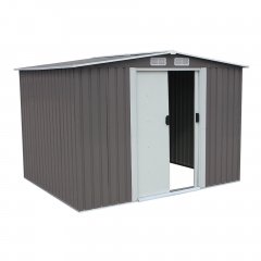 New 8'×8' Outdoor Steel Metal Garden Storage Shed Tool House W/ Sliding Door