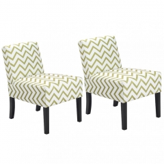 New Set of 2 Wave Fabric Accent Chair Dining Side Sofa Chairs W408